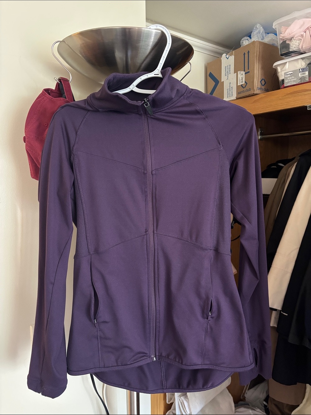 Champion Women's Purple Zip-Up Active Jacket with Thumb Holes